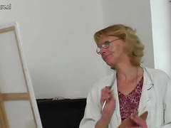 RelaXXX presents: Old granny paintress gets fucked by her young model