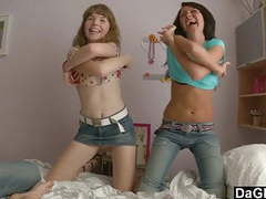 RelaXXX presents: Lesbian teen couple seduce a guy