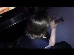 RelaXXX presents: Wife blows a guy through the glory hole while hubby watches