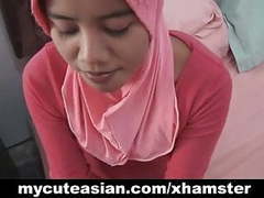 RelaXXX presents: Asian amateur in head scarf sucks then fucks