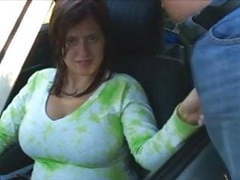 RelaXXX presents: Busty boobiekat car blowjob through window