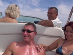 RelaXXX presents: Hot ass blondie britney drops her clothes for sex on the boat, Group Sex, Hardcore, Outdoor, Reality, Yacht, Foursome, Bikini