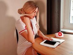 RelaXXX presents: German nurse lauren help guy with sex to get a sperm sample
