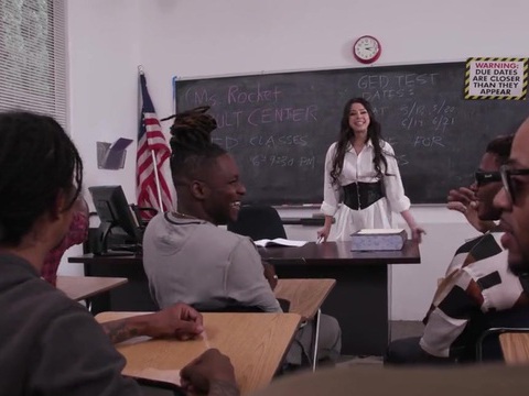 RelaXXX presents: Hardcore interracial fucking in the office with a cum loving slut