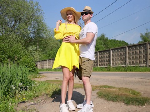 RelaXXX presents: Blonde novella night gets fucked from behind in public - hd