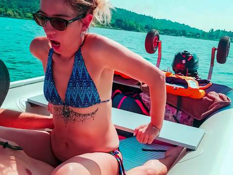 RelaXXX presents: Wife gets fucked on a boat and gets a creampie from her husband's best friend