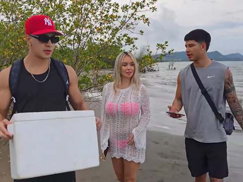 RelaXXX presents: Threesome on the beach with stepbrothers - danner mendez - tatiana alvarez - max betancur