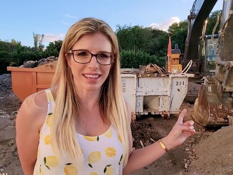 RelaXXX presents: Outdoors video of sexy blonde wife cory chase with glasses