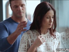 RelaXXX presents: Beautiful redhead gives head in the morning