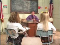 RelaXXX presents: Schoolgirls on the desk having teacher sex