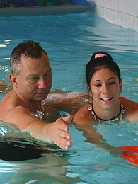 RelaXXX presents: Brunette teenage beauty fucked by a horny swim teaching paps